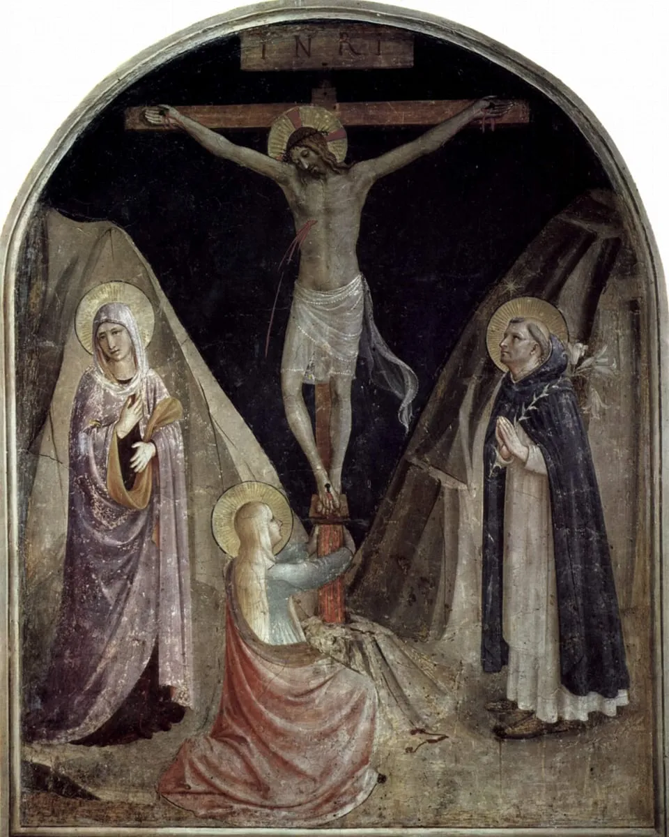 Crucifixion with the Virgin, Mary Magdalene and St Dominic (cell 25), Fra Angelico